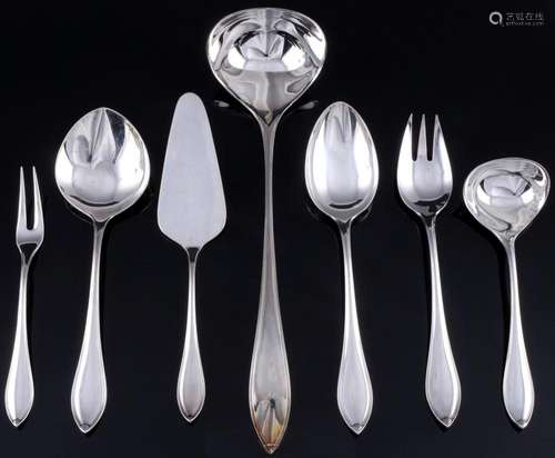 Robbe & Berking Navette 800 silver 7-piece serving cutle...