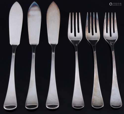 Robbe & Berking Scandia 925 sterling silver fish cutlery...