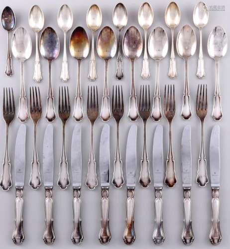Wilkens Dresden Baroque 800 silver cutlery for 8 persons, Si...