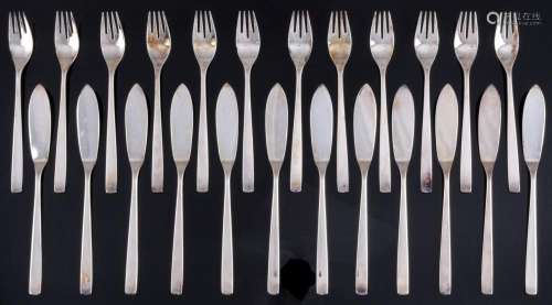 Wilkens Classic 800 silver fish cutlery for 12 persons, Silb...