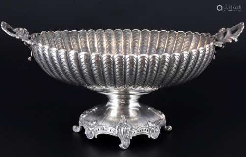 Wilkens 800 silver handled bowl, Silber große Henkelschale,