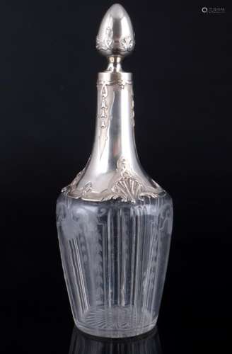 France liquor carafe with 950 silver mounting art nouveau, K...