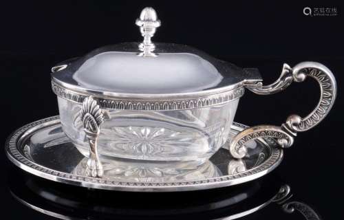 Italy 800 silver parmesan lidded bowl, Italien Silber Parmes...