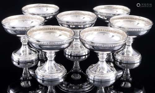 925 sterling silver 7 bowls / glass holder, Silber Schalen /...