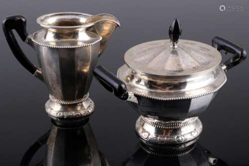 800 Silber silver milk pot and sugar box art nouveau, Milchk...