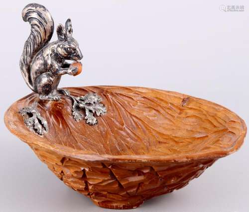 835 silver squirrel nut bowl, Silber Eichhörnchen Nussschale...