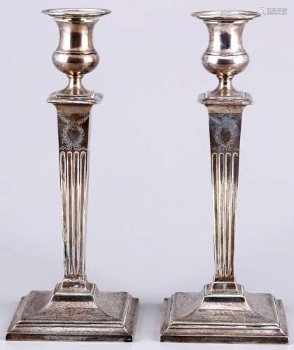 925 Sterling silver pair of candlesticks, Reed & Braton,...