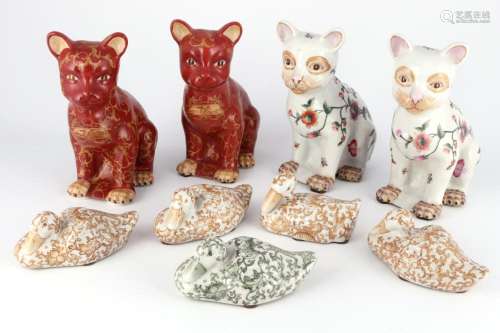 lot of ceramic cats and ducks by AD Art Decor Caesar Collect...