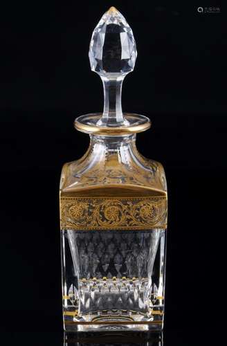 St. Louis Thistle Gold square whisky carafe, eckige Whiskyka...