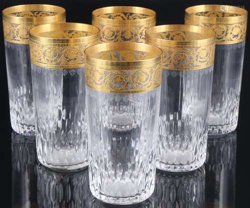 St. Louis Thistle Gold 6 large highball glasses, große Beche...