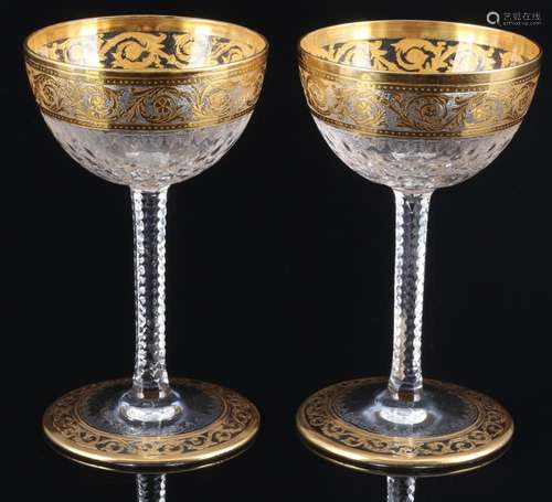 St. Louis Thistle Gold 2 liquor glasses, Likörgläser,