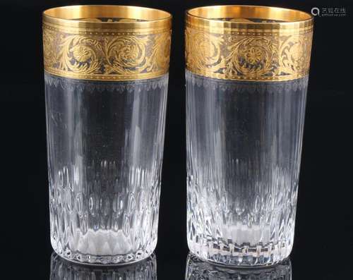 St. Louis Thistle Gold 2 highball glasses, Bechergläser,