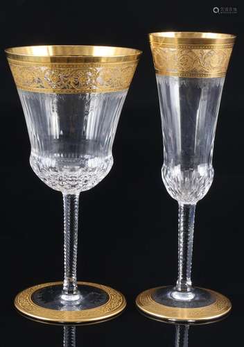 St. Louis Thistle Gold champagne flute and glass, Champagner...