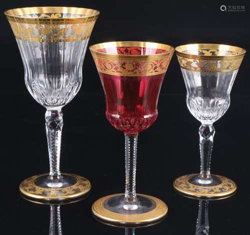 St. Louis Thistle / Ivy Gold 3 wine glasses, different sizes...