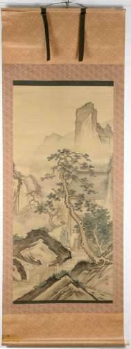 Japan silk painting Meiji-Period (1868 - 1912), Kanō Tsuneno...