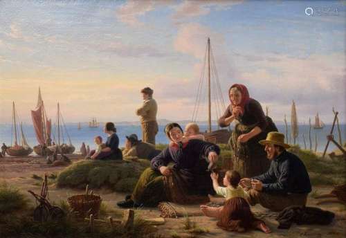 Raadsig, Peter Johann (1806-1882) "Fisher family on the...