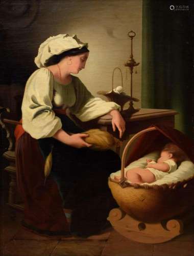Schlesinger, Adolf (1817-1870) "Mother with Child"...