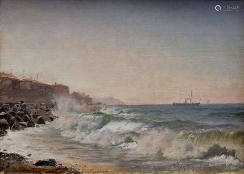 Eckardt, Christian (1832-1914) "Steamboat before Genoa&...
