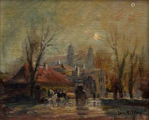 Betley, Jan (1908-1980) "In the moonlight (village scen...