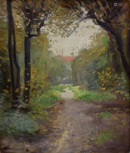 Schaper, Friedrich (1869-1956) "Garden view" 1923,...