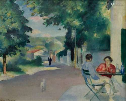 Ottmann, Henri Louis (1877-1927) "Café en Provence"...