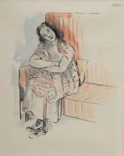 Klein, César (1876-1954) "Lady on the Sofa", ink/w...