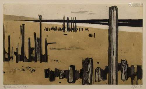 Eglau, Otto (1917-1988) "Groynes at the sea" 1957,...