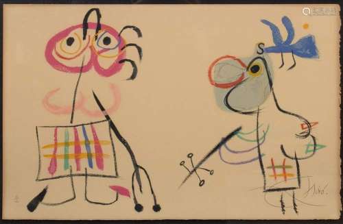 Miró, Joan (1893-1983) "Two Figures" from: L'Enfan...