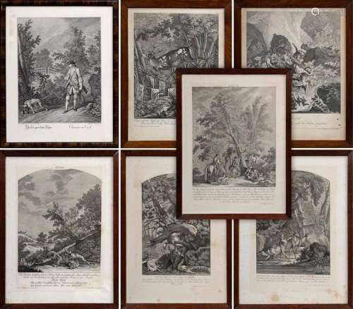 7 Riedinger, Johann Elias (1698-1767) "Hunting scenes&q...