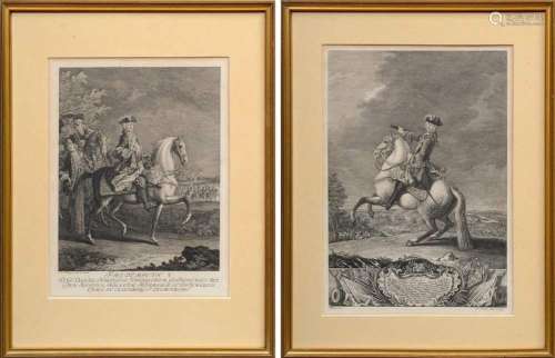 2 Riedinger, Johann Elias (1698-1767) "Portraits on Hor...