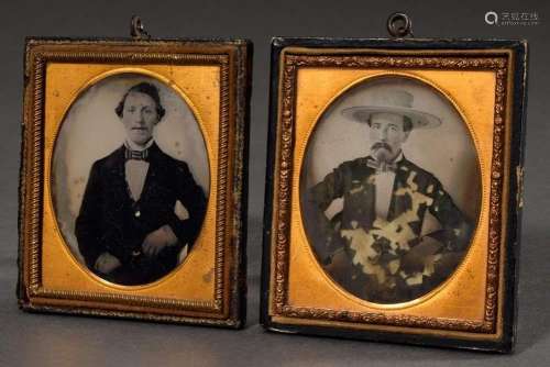 2 Various ambrotypes "Young man" and "Man wit...