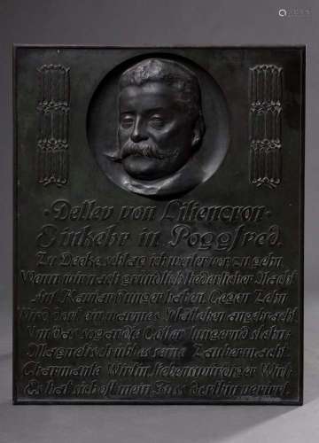 Bock, Arthur (1875-1957) Bronze plaque "Portrait of the...