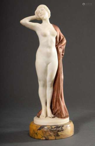 Rizec, Emil (?) "Female Nude with Coat" c. 1900, a...