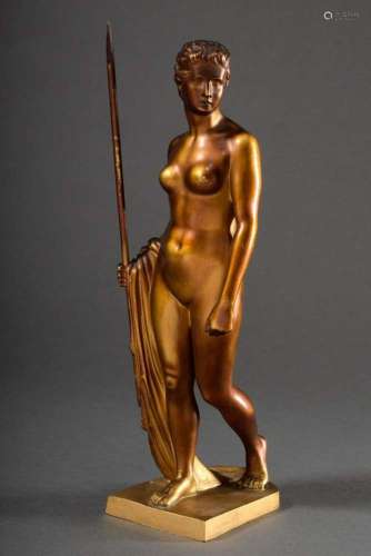 Bronze sculpture "Spear bearer" c. 1900/1910, on t...