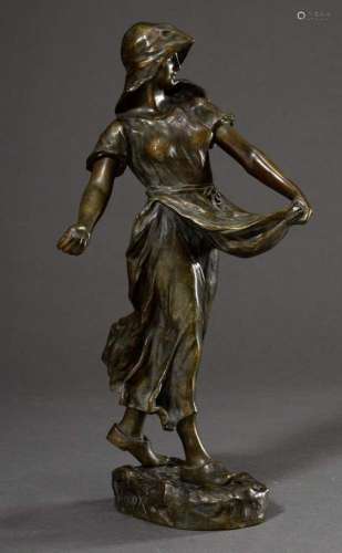 Schörk, Hans (1849-?) "Female sower", bronze green...