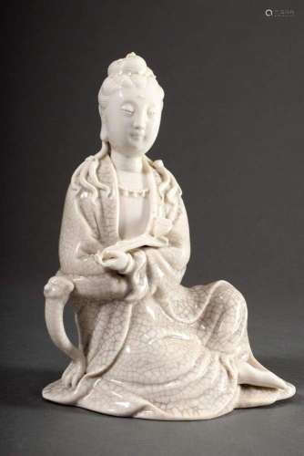 Chinese Blanc de Chine figurine "Guanyin with Ruizepter...