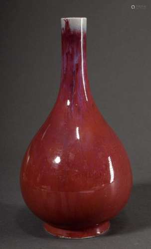 Large Chinese narrow neck vase with flambé glaze, h. 37cm
