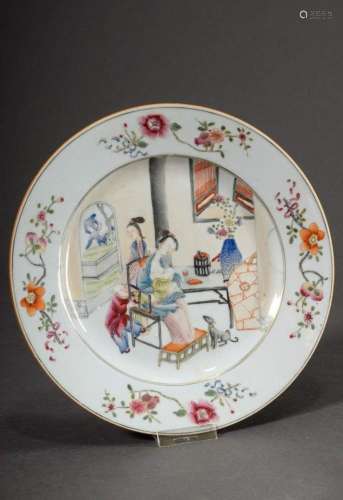 Chine de Commande plate with fine Famille Rose painting &quo...
