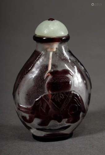 Small Chinese Peking glass snuffbottle with violet overlay &...