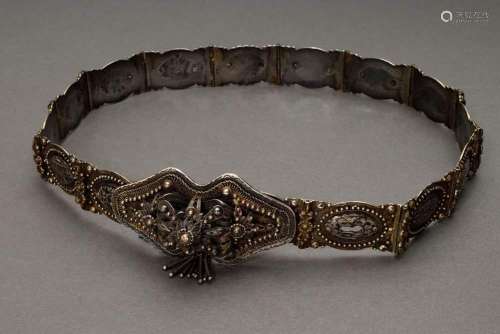 Richly decorated belt with niello decor "architectural ...