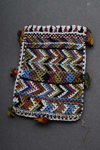 Indian "Bad-Bag" bag with geometrical bead embroid...