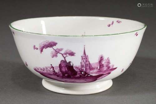Frankenthal porcelain bowl with purple camaieu painting &quo...