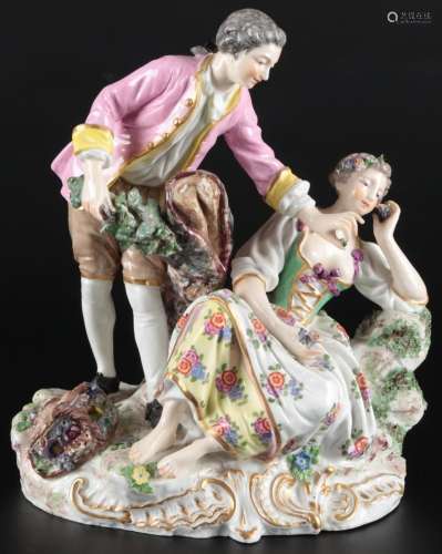 Large romantic group of figures around 1900, große romantisc...