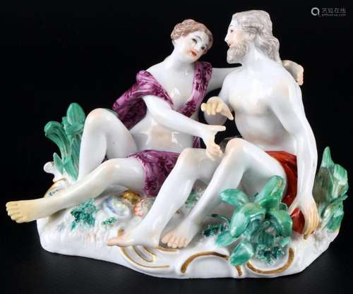 Meissen figure group loving couple 1st choice, knob mark 186...