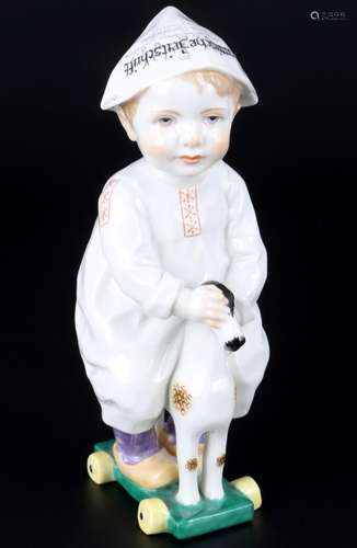 Meissen Hentschel Child on wooden horse 1st choice, Hentsche...