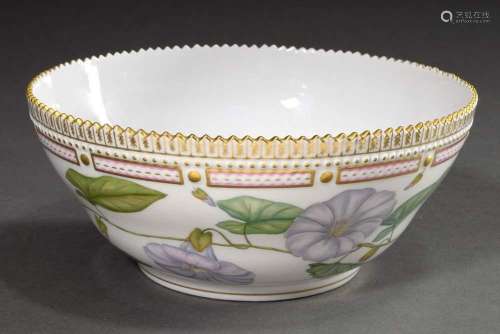 Large Royal Copenhagen "Flora Danica" bowl with po...