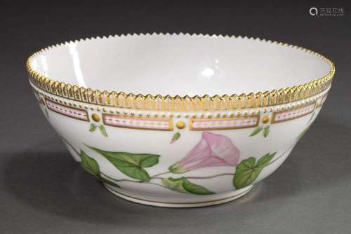 Large Royal Copenhagen "Flora Danica" bowl with po...