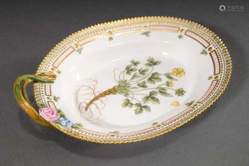 Royal Copenhagen "Flora Danica" handle bowl with p...