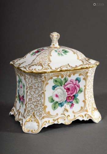 Rosenthal octagonal lidded box with "Roses" painti...