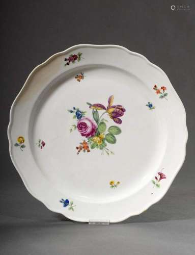 A large Vienna porcelain plate with polychrome painting &quo...